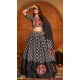 Women Navratri Chaniya Choli Black Embroidery Printed - 159719582