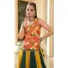 Women Navratri Chaniya Choli Cotton Green Embroidery Plus Size