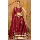Women Silk Lace Work Navratri Chaniya Choli Maroon - 159719586