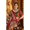 Women Printed Organic Cotton Red Jacquard Patch Plus Size