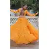 Women Navratri Chaniya Choli Yellow Kutchi Gamthi Embroidery Work Bandhej Printed Plus Size