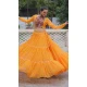 Women Navratri Chaniya Choli Yellow Kutchi Gamthi Embroidery Work Bandhej Printed - 160361019