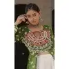 Women Bandhani Printed Parrot Green Navratri Lehenga Suit Faux Georgette Plus Size
