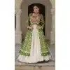 Women Bandhani Printed Parrot Green Navratri Lehenga Suit Faux Georgette Plus Size