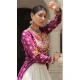 Women Bandhani Printed Wine Faux Georgette Navratri Lehenga Suit - 160471090