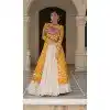 Women Faux Georgette Bandhani Printed Navratri Lehenga Suit Yellow Plus Size