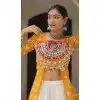 Women Faux Georgette Bandhani Printed Navratri Lehenga Suit Yellow Plus Size