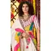 Women Gajji Silk Navratri Chaniya Choli Designer Embroidery Work White Plus Size