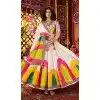 Women Gajji Silk Navratri Chaniya Choli Designer Embroidery Work White Plus Size