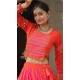 Women Navratri Chaniya Choli Orange Roman Silk Gamthi Mirror Embroidery Work - 160691193