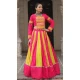 Women Navratri Chaniya Choli Gamthi Mirror Embroidery Work Roman Silk Pink - 160691194