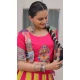 Women Navratri Chaniya Choli Roman Silk Pink Gamthi Thread Embroidery Work - 160691195