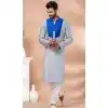 Grey Banarasi Silk Weaving Work Plus Size Mens Kurta Pajama - 12103205261