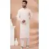 Cream Mono With Digital Print Plus Size Mens Kurta Pajama - 12103205264