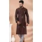 Coffee Weaving Work Banarasi Silk Mens Kurta Pajama - 12103205269