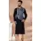 Black Banarasi Silk Weaving Work Mens Kurta Pajama - 12103205271