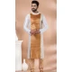 White Chiku Banarasi Silk Weaving Work Mens Kurta Pajama - 12103205273