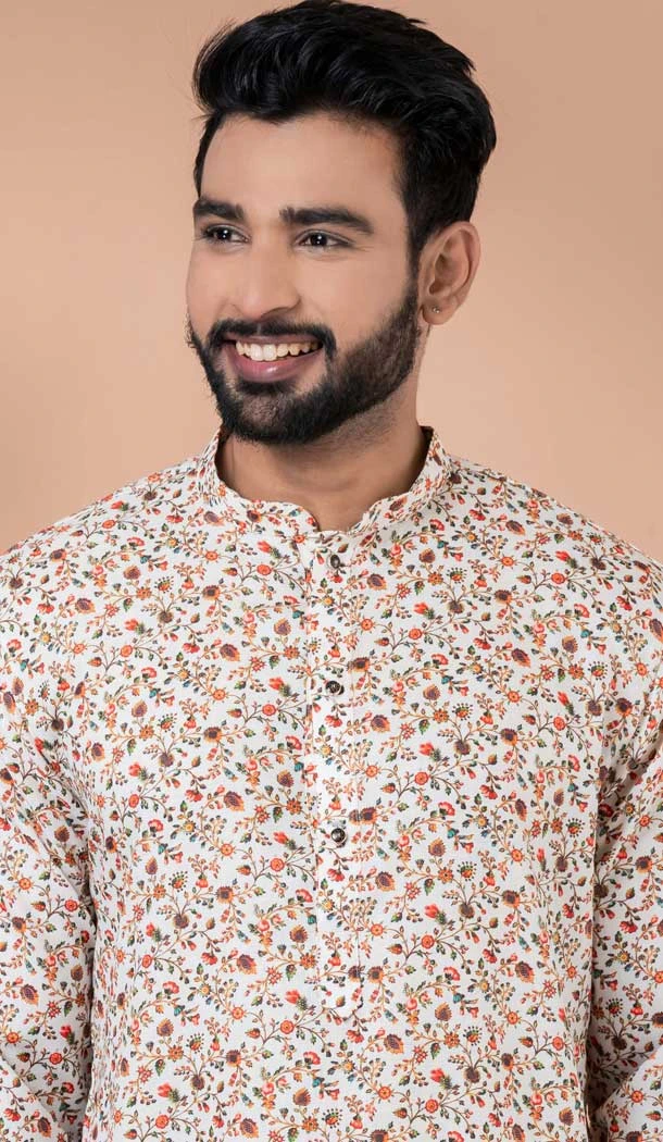Multi Color Cotton With Digital Print Designer Mens Kurta Pajama - 12103205279