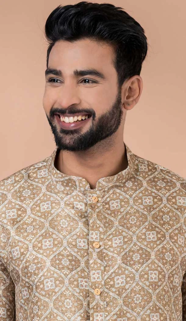 Attractive Multi Color Cotton With Digital Print Mens Kurta Pajama - 12103205281