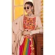 Women Navratri Chaniya Choli Viscose Cotton Designer Embroidery Work Beige - 160811245