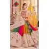 Women Navratri Chaniya Choli Viscose Cotton Designer Embroidery Work Beige Plus Size