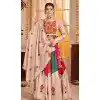 Women Navratri Chaniya Choli Viscose Cotton Designer Embroidery Work Beige Plus Size