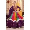 Women Navratri Chaniya Choli Designer Embroidery Work Purple Viscose Cotton Plus Size