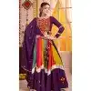 Women Navratri Chaniya Choli Designer Embroidery Work Purple Viscose Cotton Plus Size