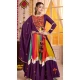 Women Navratri Chaniya Choli Designer Embroidery Work Purple Viscose Cotton - 160811247