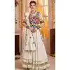 Women Navratri Chaniya Choli Designer Embroidery Work Off White Viscose Cotton Plus Size