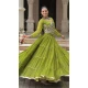 Women Navratri Chaniya Choli Gota Patti Lace Work Faux Georgette Parrot Green - 160841261