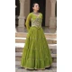 Women Navratri Chaniya Choli Gota Patti Lace Work Faux Georgette Parrot Green - 160841261
