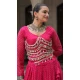 Women Pink Gota Patti Lace Work Faux Georgette Lahariya Printed - 160841262