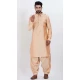 Viscose Plain Mens Pathani Kurta With Pajama In Chiku - 12124205521