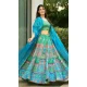 Women Silk Navratri Chaniya Choli Designer Digital Printed Sea Green - 160851264