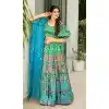 Women Silk Navratri Chaniya Choli Designer Digital Printed Sea Green Plus Size