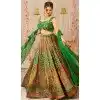 Women Silk Navratri Chaniya Choli Green Designer Digital Printed Plus Size