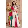 Women White Designer Embroidery Work Navratri Chaniya Choli Viscose Cotton Plus Size