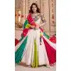 Women White Designer Embroidery Work Navratri Chaniya Choli Viscose Cotton Plus Size