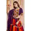 Women Navratri Chaniya Choli Viscose Cotton Designer Embroidery Work Purple Plus Size