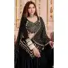 Women Viscose Cotton Designer Embroidery Work Black Navratri Chaniya Choli Plus Size