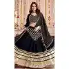 Women Viscose Cotton Designer Embroidery Work Black Navratri Chaniya Choli Plus Size