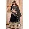 Women Viscose Cotton Designer Embroidery Work Black Navratri Chaniya Choli Plus Size