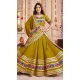 Women Designer Embroidery Work Viscose Cotton Green Navratri Chaniya Choli - 160971356