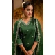 Green Silk Blend Resham Work Festival Wear Readymade Salwar Kameez - 12135205734