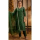 Green Silk Blend Resham Work Festival Wear Readymade Salwar Kameez - 12135205734