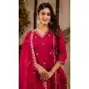 Maroon Silk Blend Resham Work Festival Wear Readymade Plus Size Salwar Kameez - 12135205735