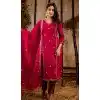 Maroon Silk Blend Resham Work Festival Wear Readymade Plus Size Salwar Kameez - 12135205735