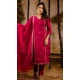 Maroon Silk Blend Resham Work Festival Wear Readymade Salwar Kameez - 12135205735