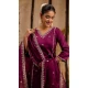 Purple Silk Blend Resham Work Festival Wear Readymade Salwar Kameez - 12135205736